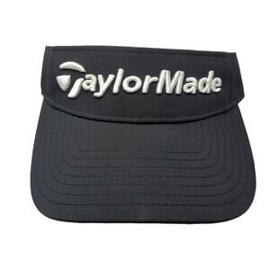 TaylorMade Strapback Sun Visor Black OS Adjustable Embroidered Light Weight
